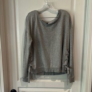 Gray Lace-Up Sweatshirt